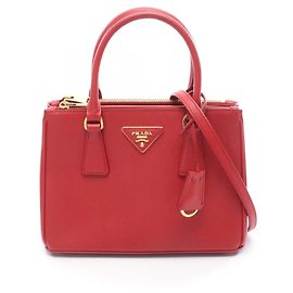 Prada Galleria Handtasche, Leder, Damen, rot, Rot