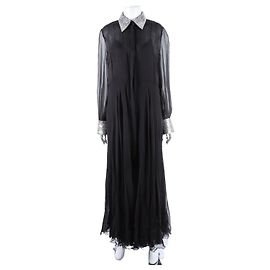 Valentino Seidenlangkleid Schwarz