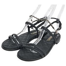 Chanel Sandalen Schwarz
