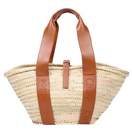 Chloé Raffia-Tasche Braun