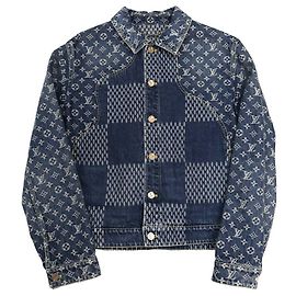 Louis Vuitton Monogramm-Denim-Jacke Blau