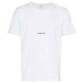 Saint Laurent T-Shirt mit kurzen Ärmeln und Logo Weiß