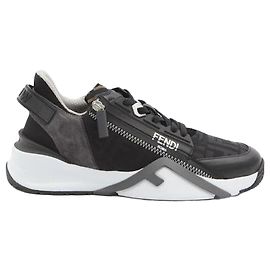 Fendi Leather Low-Top Sneakers Black