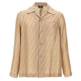 Fendi Camisa de seda AKEE Marrom