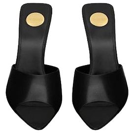 Saint Laurent Smooth Leather ROMY Mule AACSQ Black
