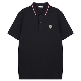 Moncler Polo T-shirt com logo em patch Azul