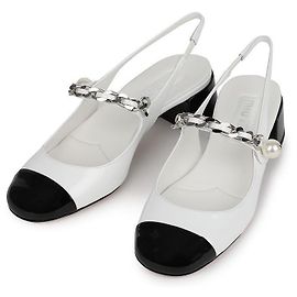 Miu Miu Pumps slingback in pelle Bianco