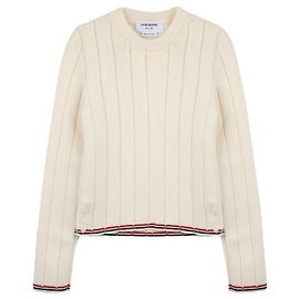 Thom Browne Pull à manches longues en ribbed Blanc