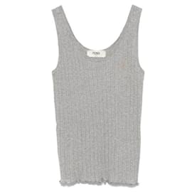 Fendi Hellblaues Jersey-Top Braun