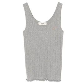 Fendi Top de Jersey Azul Claro Castaño