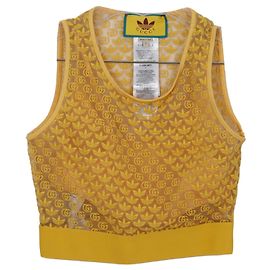 Gucci Adidas GG Tüll-Top Größe Gelb