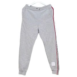 Thom Browne Pantalones de chándal Loopback Stripe Castaño