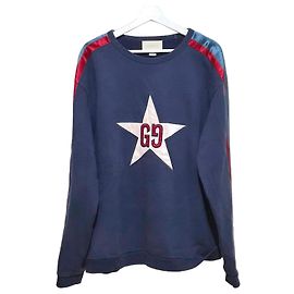 Gucci GG Star Rundhals-Sweatshirt Blau