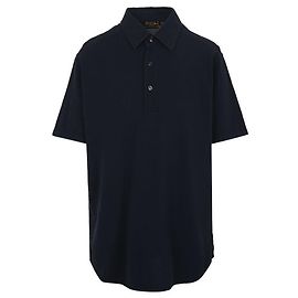 Loro Piana T-shirt Polo in Piquet di Cotone Blu Navy Blu
