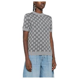 Gucci Reversible GG Wool Jacquard Top Brown