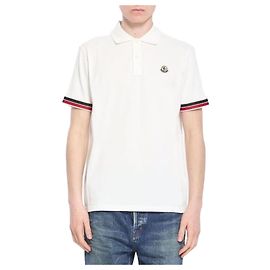 Moncler Polo com Patch de Logo Branco