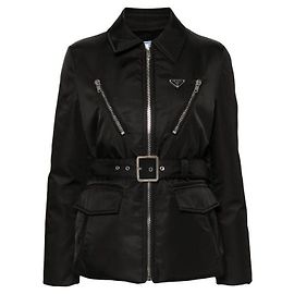 Prada Jaqueta de nylon com plumas Preto