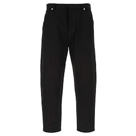 Prada Pantalones rectos de algodón Negro