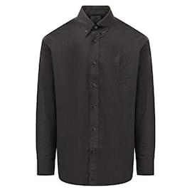 Givenchy Embroidered Logo Button Down Shirt Black