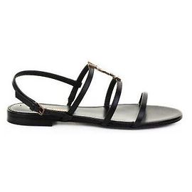 Saint Laurent Leather New Cassandra Sandals BDATT Black