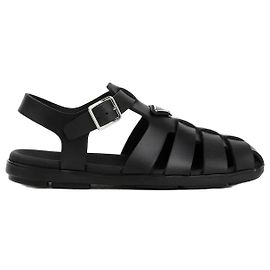 Prada Gummifischer-Sandalen Schwarz