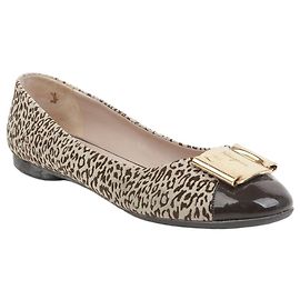 Salvatore Ferragamo Chaussures plates Gancini léopard taille Multicolore