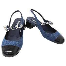 Miu Miu Slingback in Denim Blu