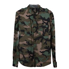 Valentino Camouflage besticktes Hemd Größe Rot