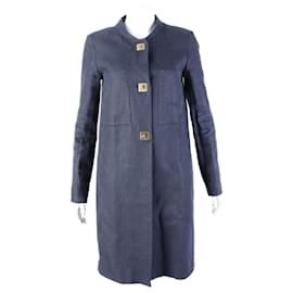 Chloé Linen Long Jacket Blue