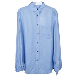 Balenciaga Camicia in seta a righe blu Blu