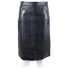 Louis Vuitton Leather Skirt Black