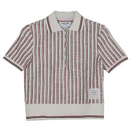Thom Browne Camiseta de micro cuadros diagonal Tamaño Blanco