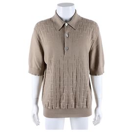 Kurzarm-Strickshirt von Hermès Braun