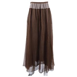 Fendi Silk Skirt Brown
