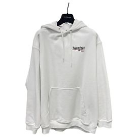 Balenciaga Sudadera de manga larga con estampado de logo de ola blanca Blanco