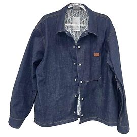 Dior Camicia in denim blu basso in cotone Christian Blu
