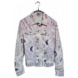 Dior Daniel Arsham Zeitungsgradient Denimjacke Weiß