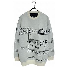 Louis Vuitton Note Intarsia Oversized Knit White