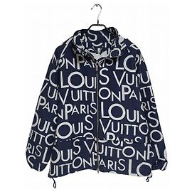 Louis Vuitton Packable Galaxy Letters Hooded Jacket Blue
