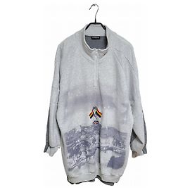 Balenciaga Oversized Hybrid Anorak T-Shirt Regenbogenflagge Braun