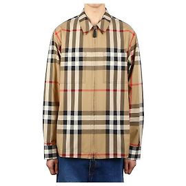 Burberry Camisa oversized de algodão com estampa xadrez exagerada Marrom