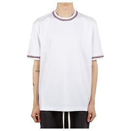 Thom Browne Kurzarm-T-Shirt mit Rive-Besatz RWB Weiß