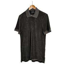 Tom Ford Camiseta de manga corta con cuello polo de algodón rizado caqui Castaño