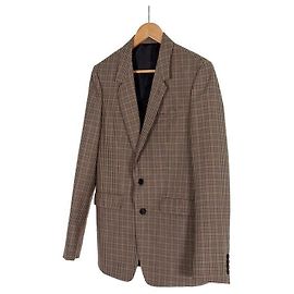 Céline Blazer de Lã Gingham Tomboy Marrom Marrom