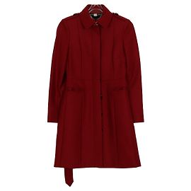 Burberry Belted Coat Size Red