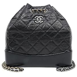 Chanel Black Leather Gabrielle Backpack Black