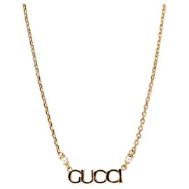Gucci Colar de ouro e pérolas Dourado