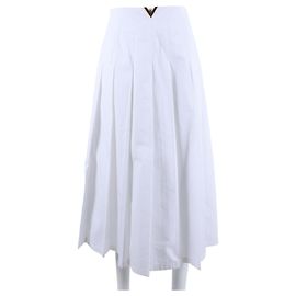 Falda de algodón Valentino Blanco
