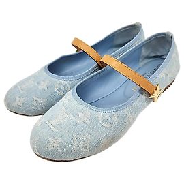 Louis Vuitton Denim Romy Flat Ballerina Blue