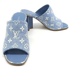 Pantofole in denim Louis Vuitton Blu